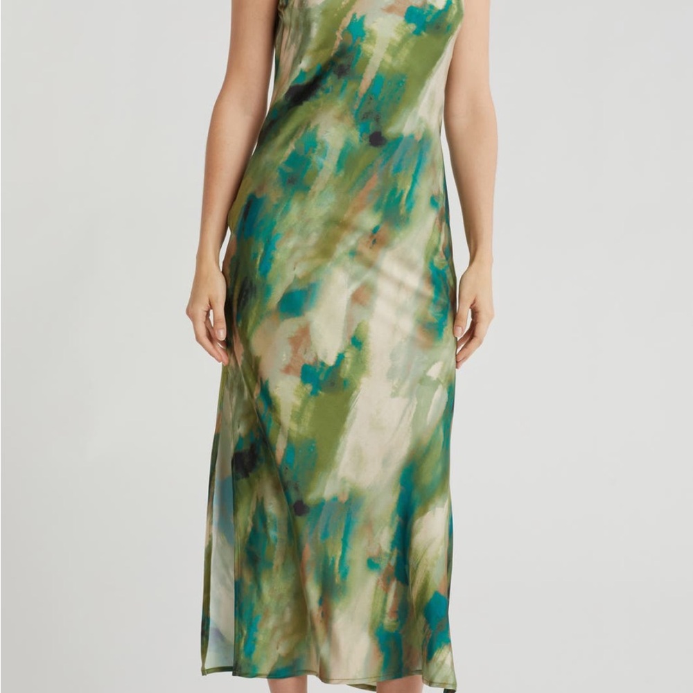 Socialite Green and Blue Midi Dress